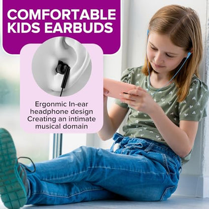 30 Pack Kids Earbuds Bulk for Classroom School Students Children Toddler Teens Boys Girls,Individually Bagged(HTC003,Mixed Colors) - size: 30 PACK
