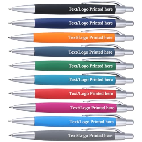 Personalized Ballpoint Pens with Custom Logo or Text, Click Action, Black Ink, Multicolor 500 Pack Bulk for Businesses, Parties, and Events (Multicolor, 1 count(pack of 500)) - size: 1 Count (Pack of 500)