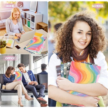 Cute Expanding File Folder - 5 Pockets Accordion Document Organizer, Waterproof Poly Plastic, A4/Letter Size for School Office Home - Rainbow - style: Rainbow
