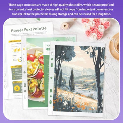 VOKOY 200 Pack 5.5x8.5 Inch Sheet Protectors for 3 or 6 Ring A5 Binder, Half Letter Size 7 Holes Mini Heavy-Duty Sheet Protector Sleeves Crystal Clear Playbill Binder Pockets - size: 5.5x8.5 Inch-1 Pocket, style: 200 Pack