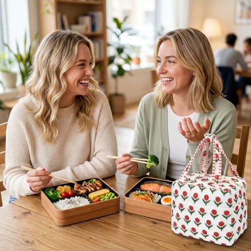 cow print Lunch Box for Women, Insulated Women Lunch Bag, Cute Small Tote Bag Reusable Cooler Bag, Work Office Use,Nurse Funny Gifts, Travel Birthday Gifts for Friends Girls - color: White