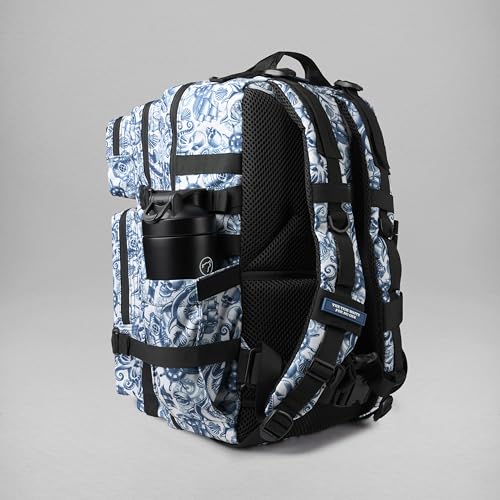 WOLFpak 45L Athletic Gym Backpack - Durable 1000D Waterproof Oxford Material with MOLLE Webbing, Laptop Pocket - color: Sailor's Curse
