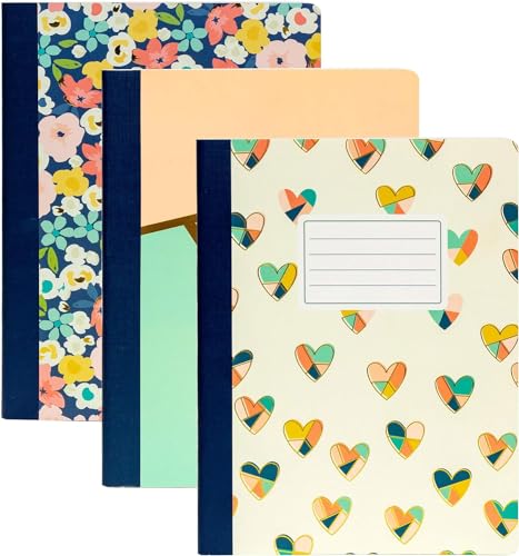 Pukka Pad, Carpe Diem Composition Notebooks - 48 Pack of Journals Featuring 140 Pages of College Ruled 80GSM Paper with Sturdy Cover Stock - 9.75 x 7.5in - Floral Love - color: Floral Love, size: 48 Pack