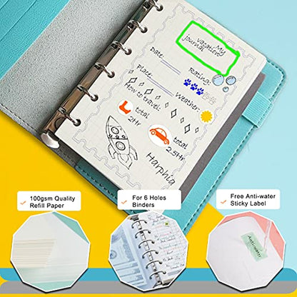 A7 Planner Refill,4 Pcs per Set, 360pages, Grid Mattrix Paper, with Label Stickers Gift,Mini Binder Refills,6 hole/100gsm Thick Paper/4.84 x 3.23'', Harphia - color: Grid Matrix