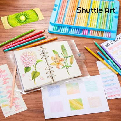 Shuttle Art 파스텔 색연필 60개, 성인용 컬러링을 위한 색연필, 선물 틴 박스에 담긴 소프트 코어 연필, 어린이 성인 초보자 아티스트 드로잉 컬러링 스케치 - color: 60가지 파스텔 색상