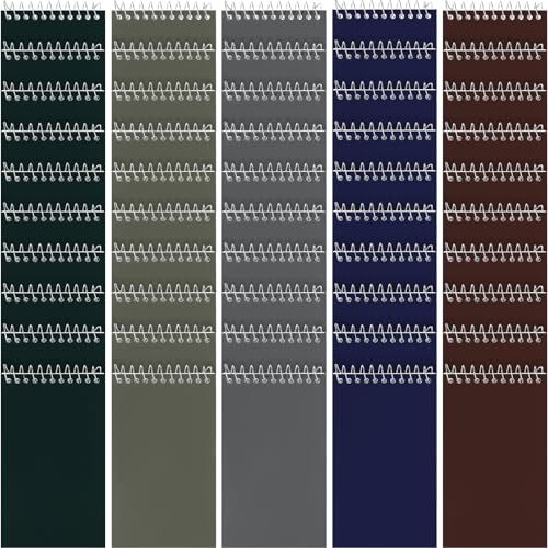 Teling 50 Pcs Pocket Notebooks Bulk Small Spiral Memo Pads 3x5'' Note Pads | Dark Color Mini Notepad, Back to School Supplies, Top Spiral Tiny Note Pad with Lined, Mini Journal for Office Work, 75 Sheet - color: Mixed Colors Dark Colors, size: Lined