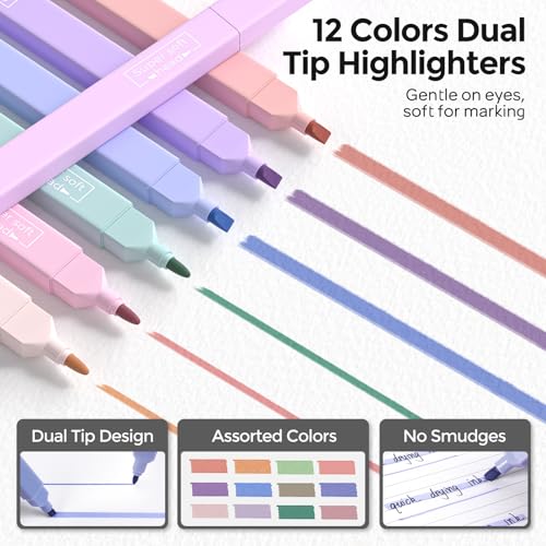 Nicpro School Supplies Stationary Set with Pencil Case, 50 PCS Black | Back to Schoo Supplies, Pen Case with 12 Highlighter, 5 Gel Pen, 6 Mechanical Pencil, Essentials for College, Nursing Student - color: Black, size: 50 PCS