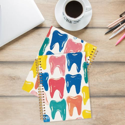 Dentist Gifts Notebook Journal, Dental Hygienist Assistant Office Gifts for Women, Dentist Office Supplies,Hardcover Spiral Journal Notebook 5.5x8.3 Inch - color: Dentist Office