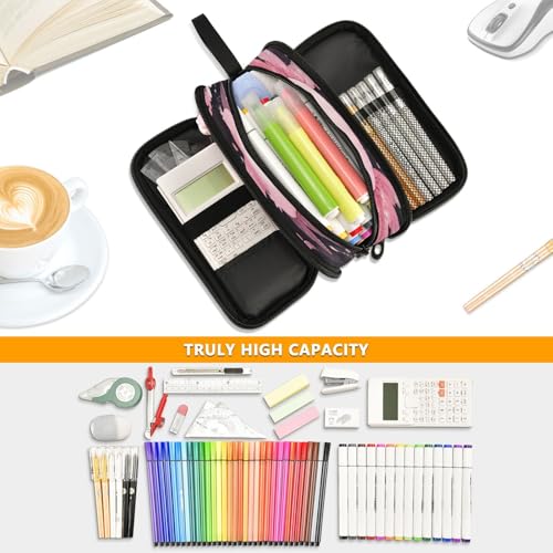 ALAZA Cute Axolotl Cherry Blossom Large Pencil Case, Pen Pouch Pencil Bag with 3 Compartments Pen Holder Organizer Stationery Bag - color: Axolotl