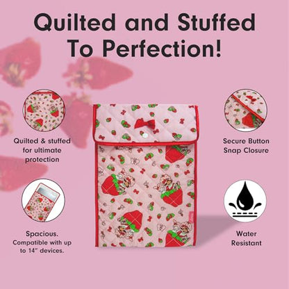 Sonix x Sanrio | Quilted Laptop Sleeve | 13-14 Inch, Quilted Soft Comfy Laptop Carrying Case, Computer Sleeve | My Melody x Strawberry Shortcake (13" - 14") - color: My Melody x Strawberry Shortcake