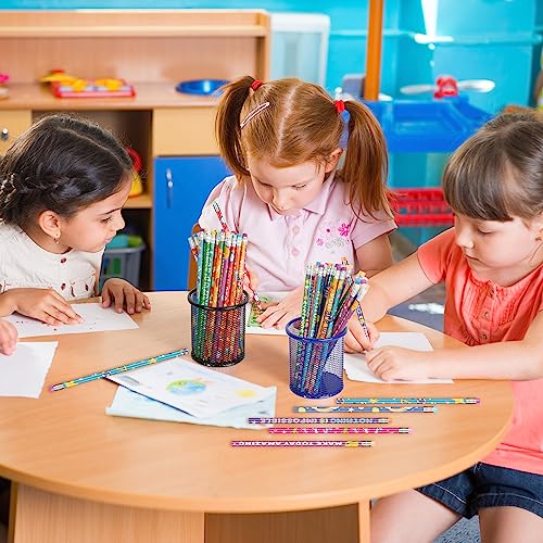 100 Pcs Motivational Pencils Bulk, Rainbow Inspirational School Pencils for Classroom, Cute Pencil with Encourage Positive Sayings, Back to School Supplies for Kids Student Teacher Classroom Reward - size: 100 Count (Pack of 1)