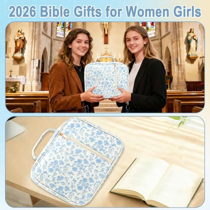 Bible Cover Case Study Supplies for Women Gifts Large Bible Cover with Highlighters Pens Tabs Cute Quilted Carrying Case Journal Kit Accessories Christian Gifts Sticky Notes A - color: Ba-bible cover case with highlighters pens tabs