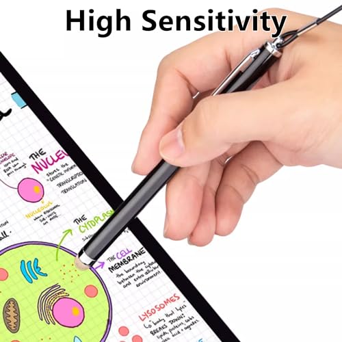 Pen for Touch Screens, Tablet Touch Pen with Chain Capacitive Touch Screen Pen Black High Sensitivity for Mobile Phone Tablet Laptop