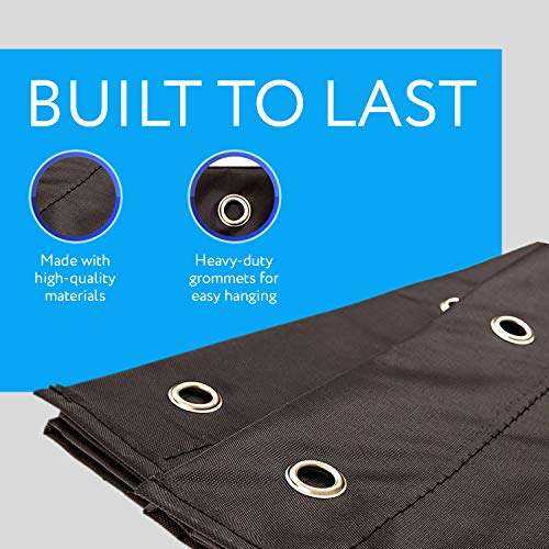 IMPRESA Deep File Pocket Chart - 47 x 14 in, Black - 2-Pack 20-Pocket Chart for Classroom Folders - Reinforced Grommets & Wall File Holder for Teachers