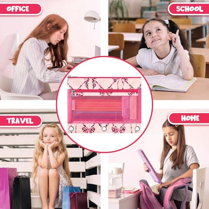 WAWSAM Bow Pencil Pouch for 3 Ring Binder, Binder Pencil Pouches with Zipper, Pencil Case with Clear Window, Cosmetic Bags for Office Supplies - color: Bow-knot