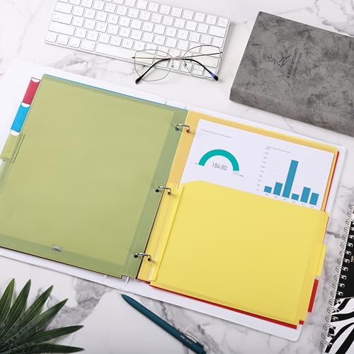 Mr. Pen- Expanding Binder Dividers with Pockets and Tabs, 5 Tabs | Colorful Dividers for 3 Ring Binder with Pockets