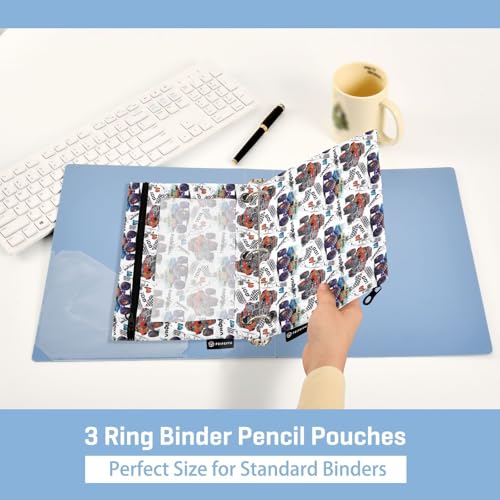 Monster Truck Pencil Pouch for 3 Ring Binder, Binder Pencil Pouches with Clear Window Zipper Pencil Case for Office College Supplies, 2PCS (B0316) - color: B0316
