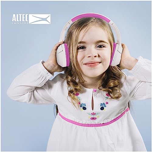 Altec Lansing Kid Safe Noise Cancelling Wireless Headphones 15H Battery, 85dB Volume Limit, Foldable Design Powerful Sound, Active Noise Cancellation Perfect for Kids Ages 7+ (Whiteout Pop Pink) - color: Whiteout Pop Pink