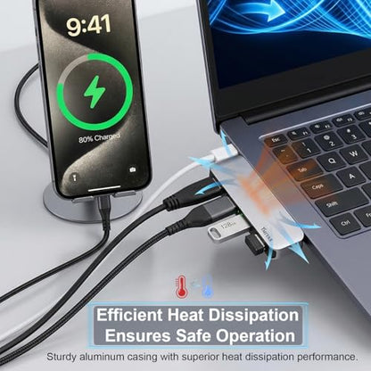 USB C Hub, 4-Port USB 3.0 Hub USB C to USB Adapter for MacBook Pro/Air | USB C to USB, 4 Ports, USB 3.0 Speed - color: Silvery(4*USB)