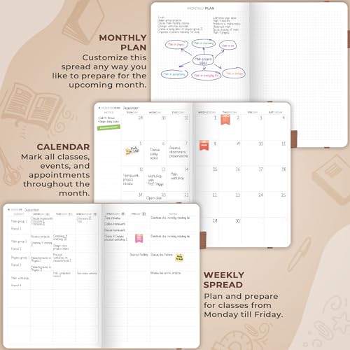 Clever Fox Teacher Planner, School & Homeschool Book, B5 Size Rose Gold | Undated, 7x10, lay-flat binding, heavy-duty hardcover, teacher lesson weekly & daily planner, homeschool supplies - color: Rose Gold, size: Smaller than A4 (7″ x 10″)