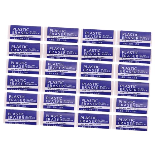 24Pcs Large Exam Pencil Erasers for Students Portable Multi-Function PVC School Supplies Easy Erase Writing Erasers Bulk for Classroom and Office Use