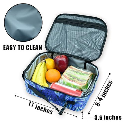 Art Starry Sky Lunch Bag Insulated Reusable Lunch Box Kids Girls Boys Cooler Thermal Tote Bag For Men Women School Work Picnic - color: Starry Sky
