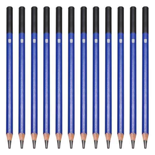 PATIKIL 6B Drawing Pencils for Sketching, 12PCS Sketch Pencils for Drawing Art Pencils Graphite Wood Pre-sharpened for Drawing Sketching Artists, 6B Pencils - size: 1 Count (Pack of 1), style: 6B