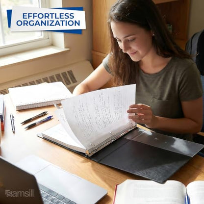 Samsill 2 Inch 3 Ring Binders, Economy Round Ring, Clear View Cover, 425 Sheet Capacity - for School, Home, Office - Black, 6 Pack - size: 6-Pack, style: 2 Inch
