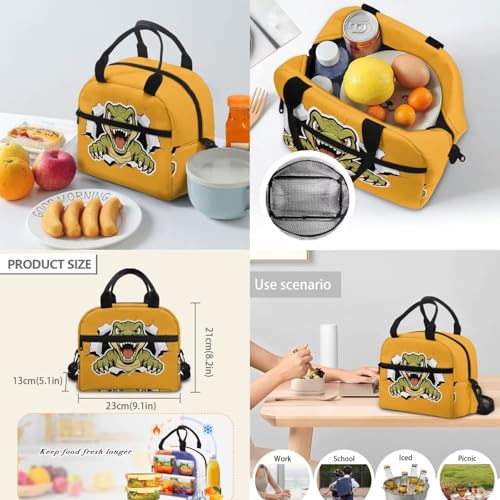 Boys Cool Dinosaur Print 4 in 1 Backpack Set - Kids Elementary School Bookbag with Lunch Bag Pencil Case Water Bottle Holder, Back to School Supplies - color: Cool Dinosaur
