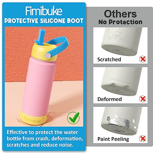 Fimibuke Kids Insulated Water Bottle, 18oz BPA FREE Kids Cups with Straw Double Wall Vacuum Tumbler 18/8 Stainless Steel Leak Proof Toddler Water Bottle for School Boys Girls (2 Pack, Coastal) - color: B9. Coastal