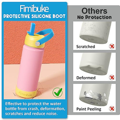 Fimibuke Kids Insulated Water Bottle, 18oz BPA FREE 18/8 Stainless Steel Kids Cup with Straw Travel Tumbler Double Wall Vacuum Leak Proof Toddler Water Bottle for School Boys Girls(1 Pack, Pool) - color: B18. Pool