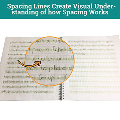 Channie’s Handwriting Improvement Spiral Notebook, Stylish Visual Writing & Printing Aid for Elementary School Students and Special Needs Kids & Teens, 120 Pages, Thick Paper, Size 10.5" x 9.5" - color: White