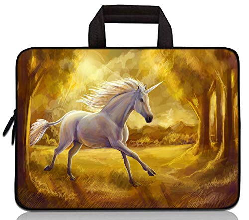11" 11.6" 12" 12.1" 12.5" inch Laptop Carrying Bag Chromebook Case Notebook Ultrabook Bag Tablet Cover Neoprene Sleeve Fit Apple MacBook Air Samsung Google Acer HP DELL Lenovo Asus(Running Unicorn) - color: Running Unicorn