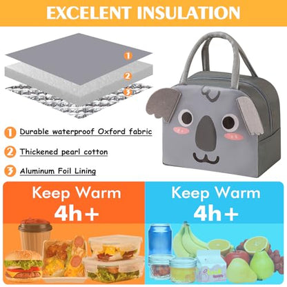 Lunch Bags Tote Cooler Bag Insulated Reusable Lunch Tote Bags Cartoon Portable Lunch Box Bag for Work Office Picnic Beach (Koala) - color: Koala