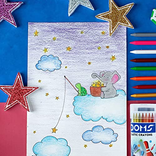 DOMS Plastic Crayon 28 Shades Round Tin