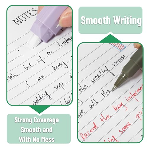 Mr. Pen- Aesthetic Highlighters and Ballpoint Pens No Bleed, 17 Pack | Aesthetic Correction Tapes, Bible Highlighters and Pens No Bleed, Fast Dry and No Smear for Bible Journaling, School Supplies