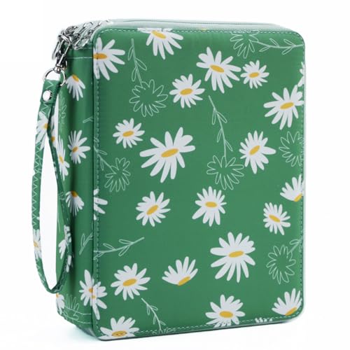 YOUNGCOL 120 Slots Colored Pencil Case Color Pencil Organizer Storage Large Capacity Pencil Case (Green + Sunflower) - color: Green + Sunflower, size: 120 Slots