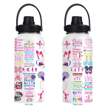 Cheer Water Bottle for Girls Women 32 oz,Cheerleader Stainless Steel Insulated Water Bottle Gifts,Cheerleading Gift for Teen Birthday for Cheer Coach Friend Besties - color: Cheerleader