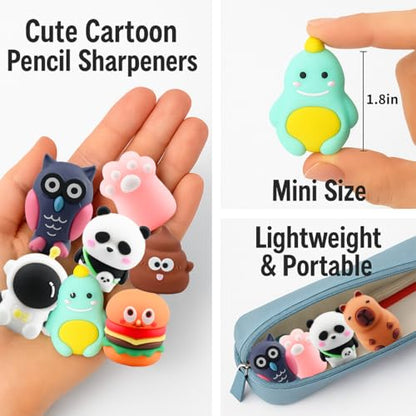 8 PCS Pencil Sharpener for Kids, Pencil Sharpener Manual, Cartoon Handheld Little Pencil Sharpeners, Kawaii Stationary Gifts, Small Favors Gifts for Office Supplies (Style 1) - style: Style 1