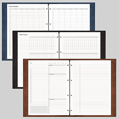 [EMSHOI Daily Planner Refill 8.5" X 11.5", 80 Sheets, 160 Pages Ring Binder Planner Inserts, Thick Cream Color Refill Paper, 100 GSM Loose Leaf, Paper Refills with Gift Box] | Ring Binder Notebook Inserts, 100 GSM Loose Leaf Paper, Refillable, Schedules,