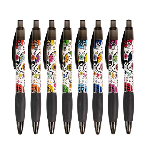 Sugar Skull Smens (2 Pack) - Scented Pens, Black Ink, Medium Point - 8 Count - color: Sugar Skull (2 Pack of 8 Count)