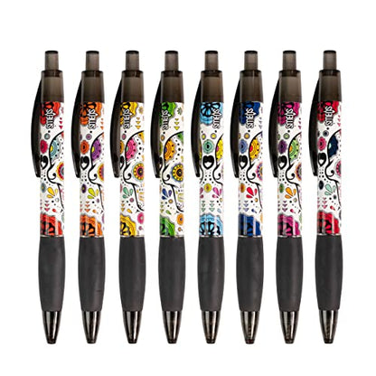 Sugar Skull Smens (2 Pack) - Scented Pens, Black Ink, Medium Point - 8 Count - color: Sugar Skull (2 Pack of 8 Count)
