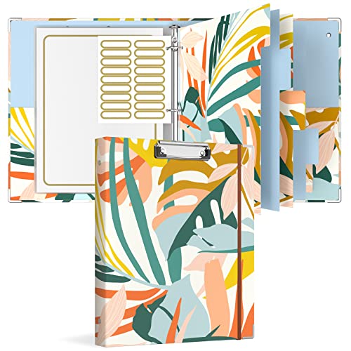 Rouidr 3 Ring Binder with clipboard, 1 inch 8.5 x 11 in Letter Size View Binders Organizer with Dividers Tabs & Clear Sleeves, School Supplies, Office Supplies, Colorful Leaves - color: Colorful Leaves, size: 1in(Letter Size)