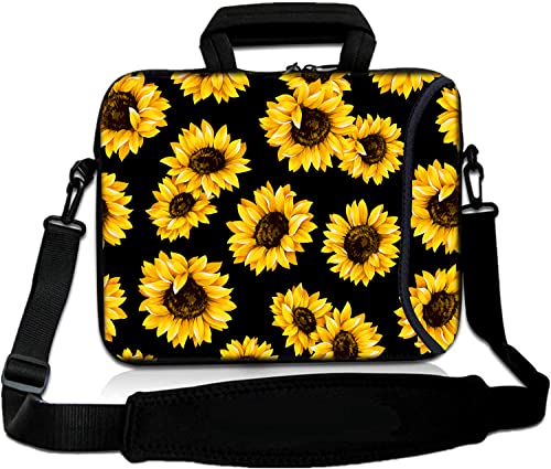 RICHEN 10 inch Messenger Bag Carrying Case with Handle Accessory Pocket Fits 7 to 10-Inch Laptops/Notebook/Kids Tablet (7-10.2 inch, Sunflowers) - color: Sunflowers, size: 7-10.2 inch