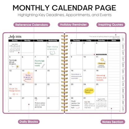 Planner 2026-2027, 8.5" x 11" Weekly and Monthly Academic Year Planner Calendar, July 2026 - June 2027, Hardcover Large School Planning Agenda With Tabs, Perfect for School & Office Supplies, A4, Purple - color: B-Purple, size: A4(8.5"x11")