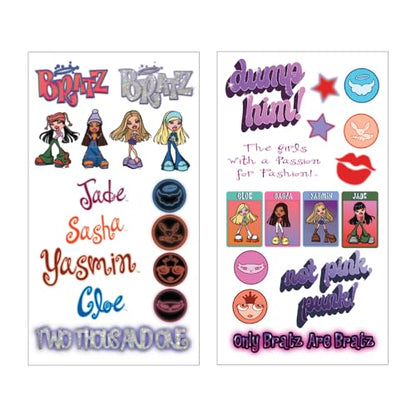Silver Buffalo Bratz Airbrush Featuring Yasmin, Sasha, Jade, and Cloe Twist Spout Plastic Water Bottle with Stickers You Stick Yourself, 32 Ounces | Sasha, Jade and Cloe, Twist Spout, Sticker Set, You Stick Yourself, 0.95 Liters - color: Bratz