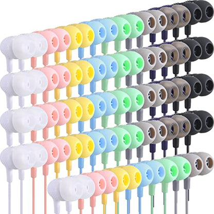 Macarrie 20 Pack Earbuds Bulk 3.5 mm in-Ear Earphones Wired Earphones Without Mic Headphones for Adults Gifts(Multicolor) - color: Multicolor