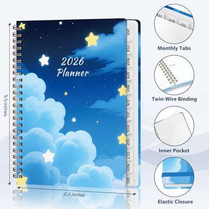 2026 Planner, Weekly and Monthly Calendar Planner Agenda, Jan 2026 - Dec 2026, Planning Academic Book, Office Desk Accessories and School Supplies - A5 (6.3'' x 8.5'') - color: D-Star
