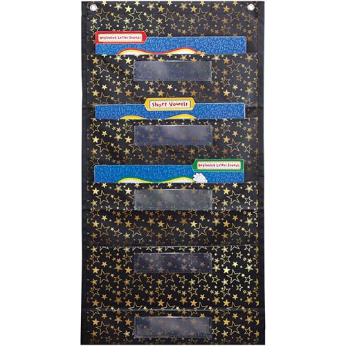 File Folder Storage: Gold Stars Pocket Chart - color: Gold Stars