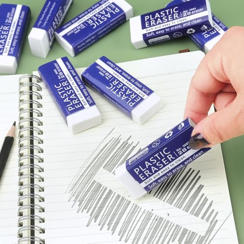 Tamaki White Erasers for Clean, Large Pencil Eraser, 8 Pack